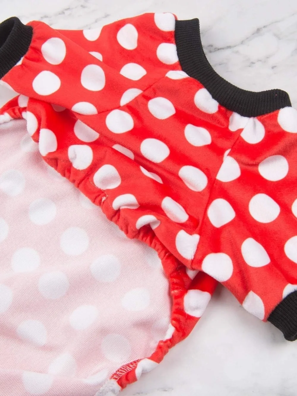 CuteBone Red Polka Dot Dog Pajamas Small Puppy Onesie NWOT